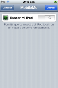 habilitar find my ipod touch